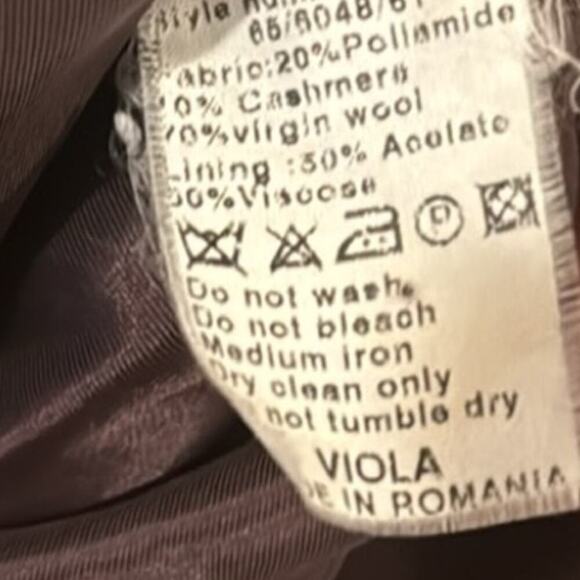 Reiss Double Breasted Peacoat Jacket Foldover Collar Cashmere Wool Purple Size S - Picture 6 of 8